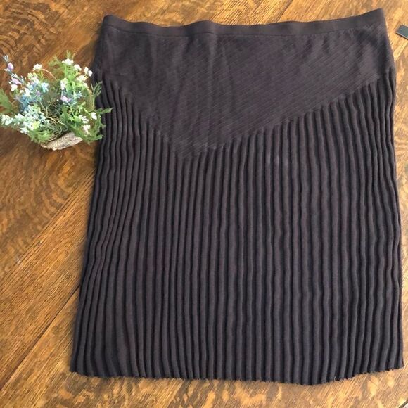 NEW Nic + Zoe Brown Sweater Knit Skirt NWT - Picture 1 of 11